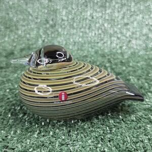 Oiva Toikka Nuutajärvi Pajusotka Whip Poor Will Art Glass Bird Green Iittala
